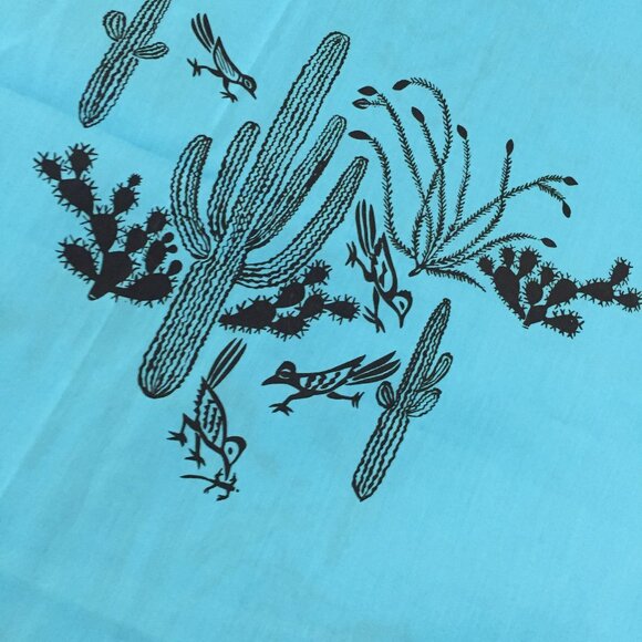 Vintage MCM Harwood Steiger Roadrunner Fabric "Running Birds" 44”W x 90” L - Picture 6 of 8